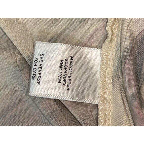 One World Womens Micro Jersey Printed Flutter Sleeve Embellished Keyhole Top - Picture 7 of 12